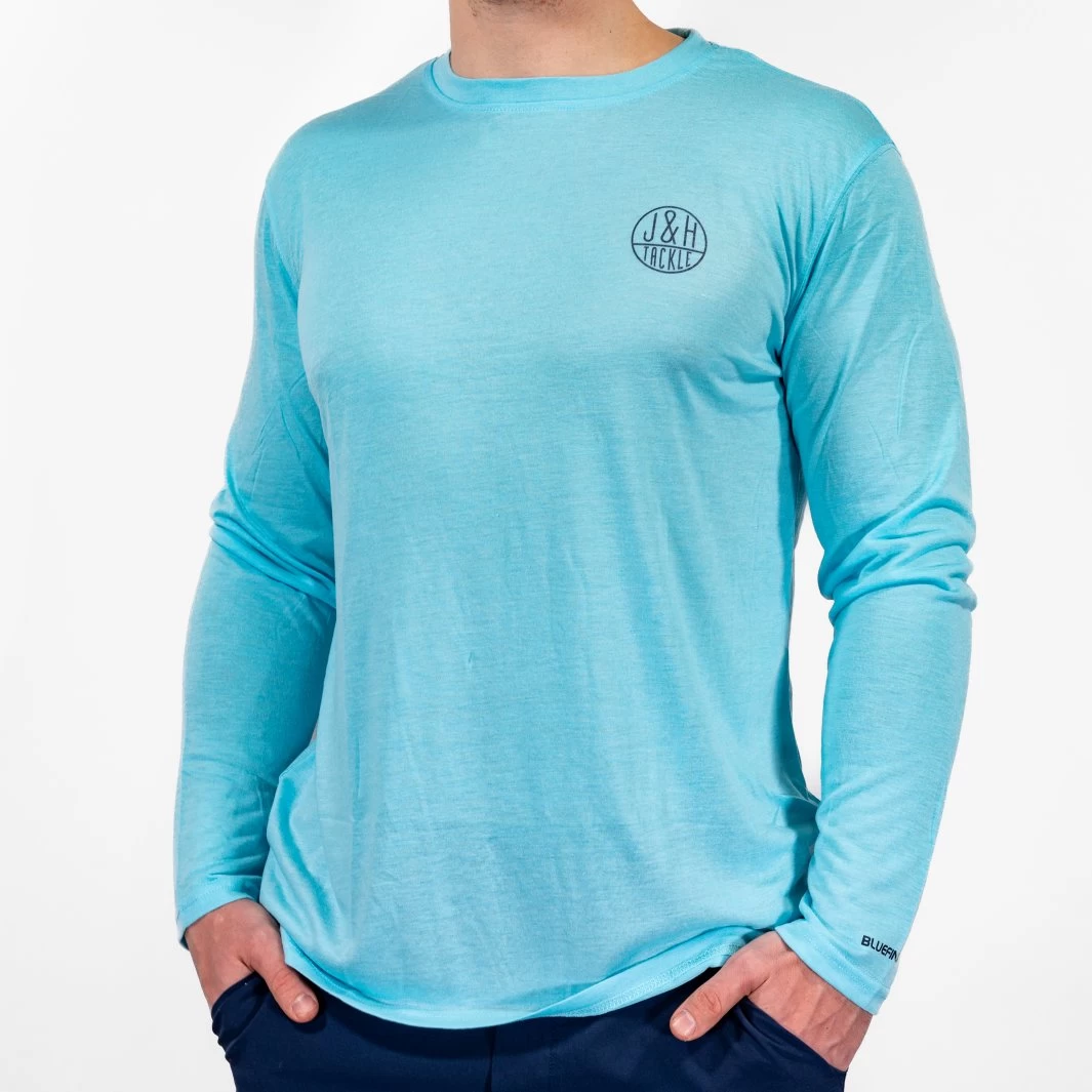 J&H Tackle Montauk Lighthouse Performance Long Sleeve T-Shirt 1 J&H Tackle Montauk Lighthouse Performance Long Sleeve T-Shirt