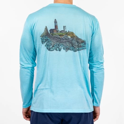 J&H Tackle Montauk Lighthouse Performance Long Sleeve T-Shirt 2 J&H Tackle Montauk Lighthouse Performance Long Sleeve T-Shirt - Image 2