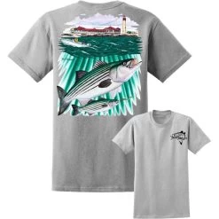 David Dunleavy Striper Lighthouse Short Sleeve T-Shirt